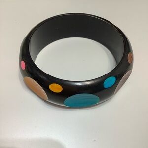 Vintage Wooden Bangle Boho multicolor. size M